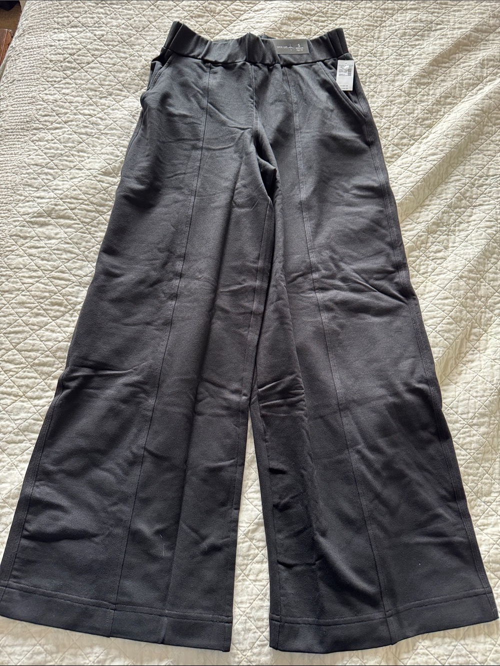 Maurices Black Wide-Leg Pull-On Pants with Front Seam